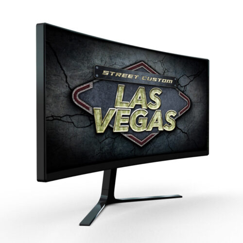 Monitor TV con sigla di apertura della serie TV Las Vegas Street Custom